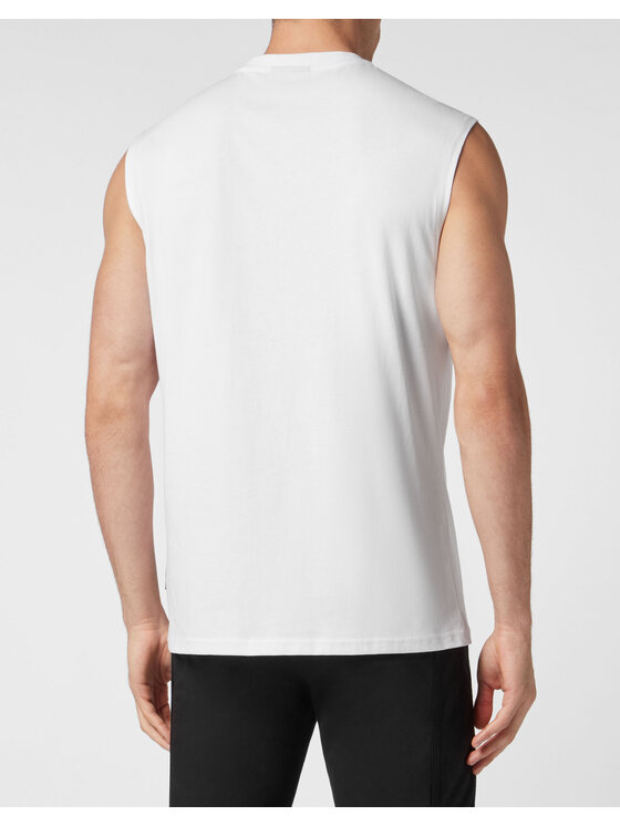 Plein Sport Plein Sport Tank top 8221 Biały Regular Fit