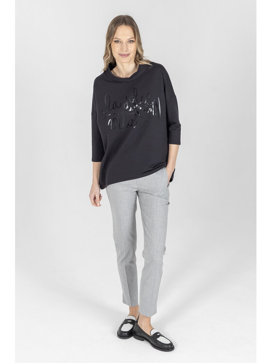 Deni Cler Milano Deni Cler Milano Bluza T-DC-W008-F2-10-90-1 Czarny Loose Fit