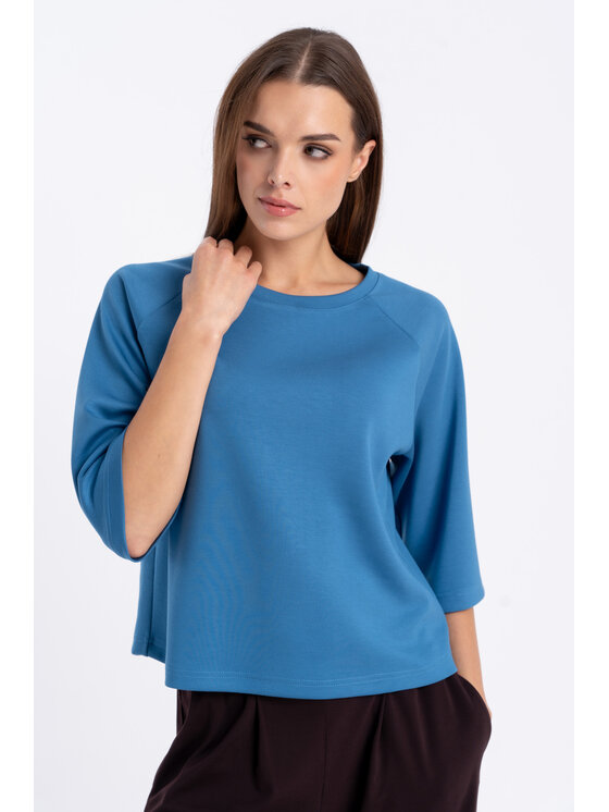 CLICK CLICK Bluzka 10-6927 Niebieski Straight Fit
