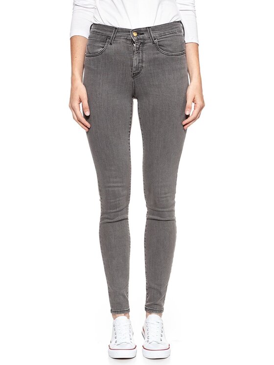 Wrangler Wrangler Jeansy HIGH RISE SKINNY Szary Skinny Fit