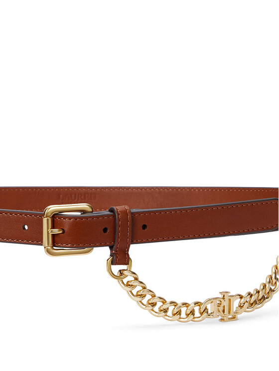 LAUREN RALPH LAUREN LAUREN RALPH LAUREN Damengürtel Logo-Chain Leather Skinny Belt 412968767001 Braun