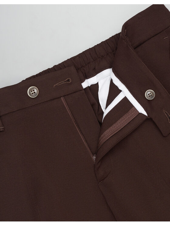 Borgio Borgio Spodnie materiałowe prossedi Brązowy Slim Fit