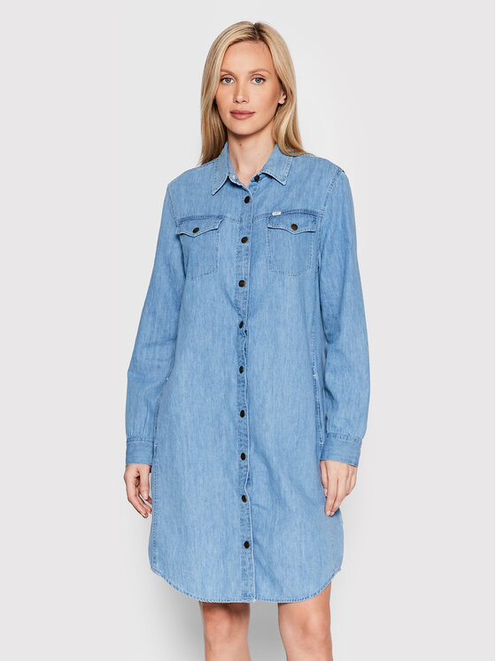 Lee Srajčna obleka L50DCLLR Modra Regular Fit