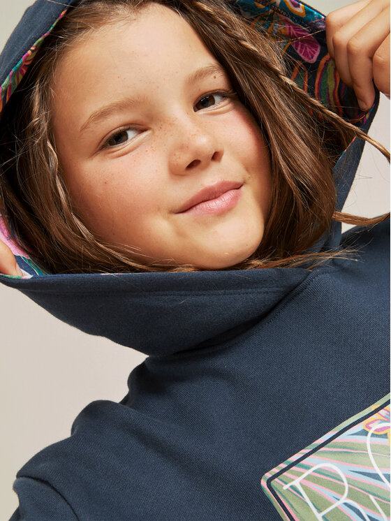 Roxy Roxy Džemperis ar kapuci Hypnotico Otlr ERGFT03883 Tumši zils Regular Fit