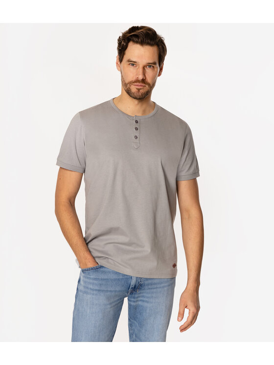 Lee Cooper Lee Cooper T-Shirt HENLEY 1160 Szary Regular Fit
