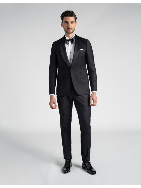 Borgio Borgio Garnitur pontegrande Czarny Slim Fit