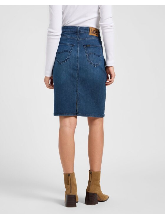 Lee Lee Koszula MIDI SKIRT Niebieski Regular Fit