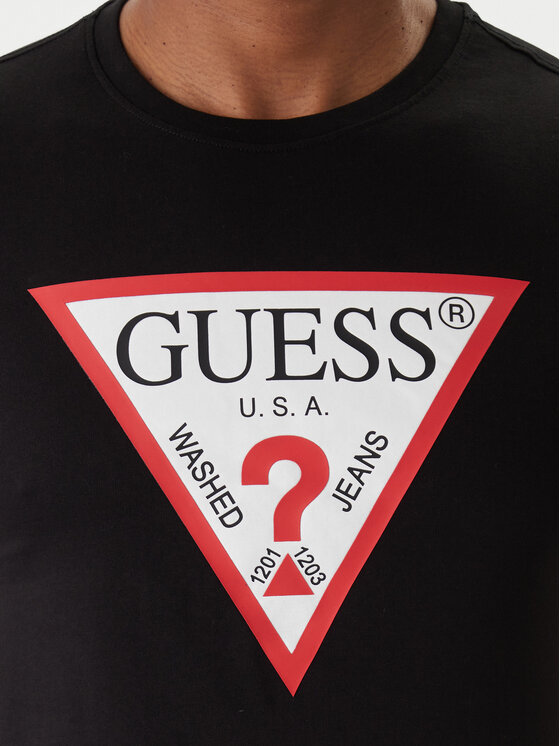Guess Guess Tričko M2YI71 I3Z14 Čierna Slim Fit