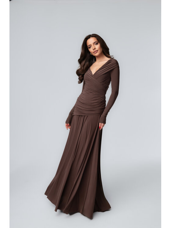 Aurora Aurora Sukienka wieczorowa Anastasia Brązowy Feminine Fit