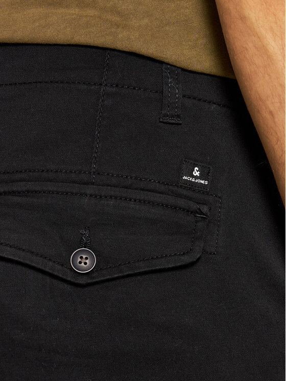 Jack & Jones Jack & Jones Bavlnené nohavice Paul 12139912 Čierna Tapered Fit