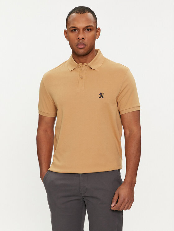 Tommy Hilfiger Poloshirt Interlock MW0MW34783 Beige Regular Fit Modivo