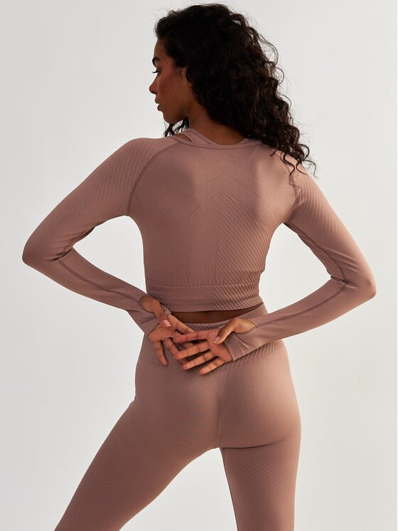 BeShaped BeShaped Longsleeve Sportowy Femme Force Bezszwowy Różowy Shaping Fit