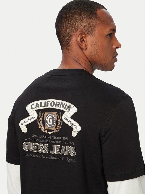 Guess Jeans Guess Jeans Longsleeve krekls M6YI04 K3644 Melns Regular Fit