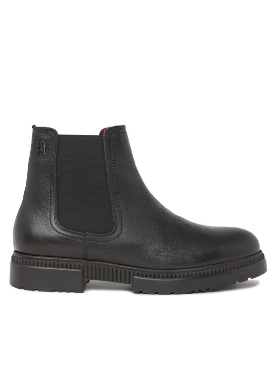Tommy Hilfiger Tommy Hilfiger Μποτάκια με λάστιχο Comfort Cleated Termo Lth Chel FM0FM04650 Μαύρο