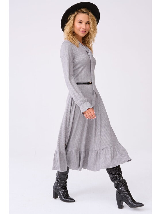 blue shadow blue shadow Sukienka codzienna Carrie BS Szary Standard Fit