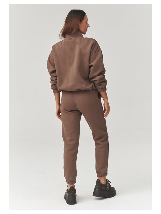Makadamia Makadamia Dres A13 Brązowy Regular Fit