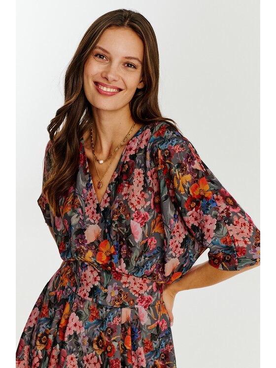 NAOKO NAOKO Sukienka codzienna Floral Sweetness Kolorowy Regular Fit