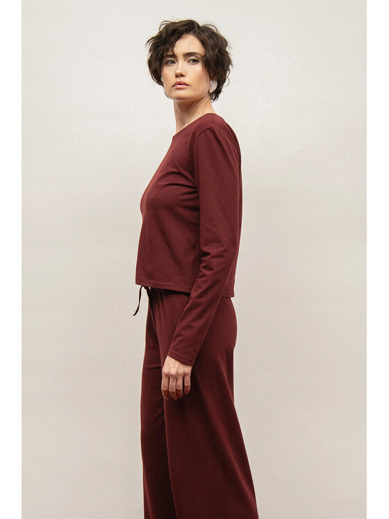 Nudyess Nudyess Pantaloni in maglia Salem Bordeaux Loose Fit