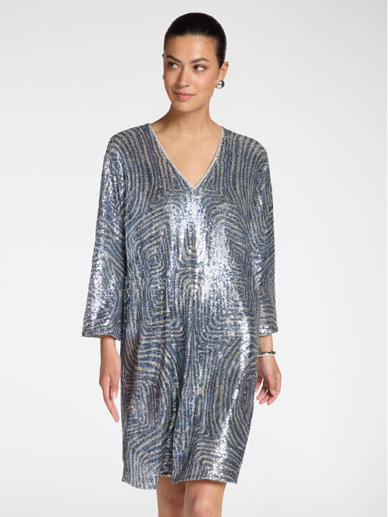 Elena Mirò Elena Mirò Sukienka codzienna 7001Z000118N001 Szary Regular Fit