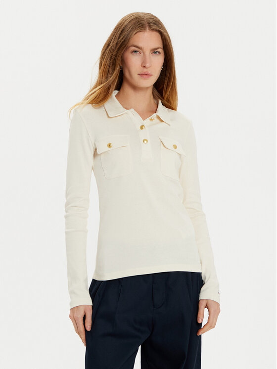 Tommy Hilfiger Tommy Hilfiger Polokošile WW0WW45308 Écru Slim Fit