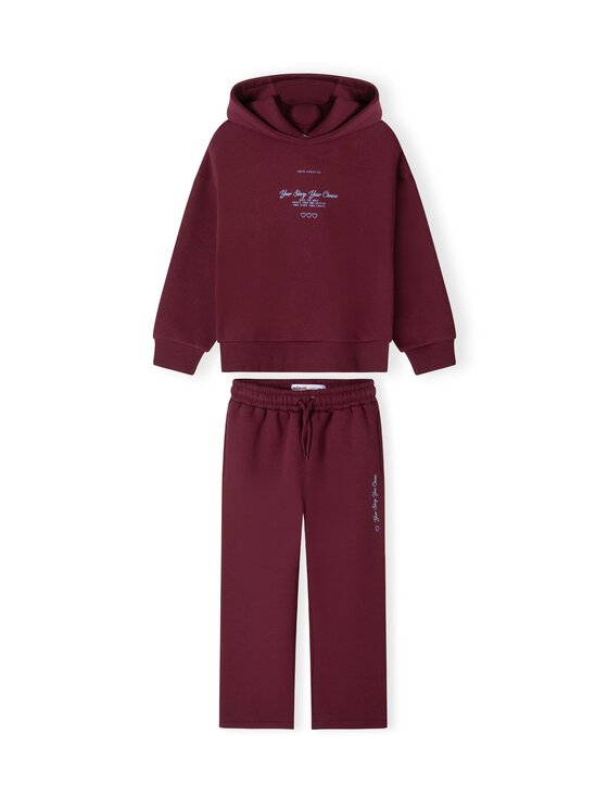 minoti minoti Komplet dresowy 32FLEECE164 Bordowy Wide Leg