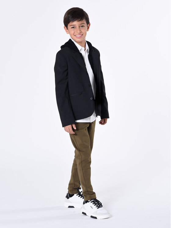 Karl Lagerfeld Kids Teplákové nohavice Z24164 S Kaki Regular Fit