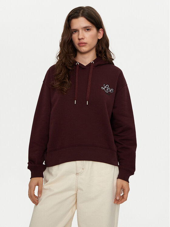 Lee Lee Majica dugih rukava 112355175 Tamnocrvena Relaxed Fit
