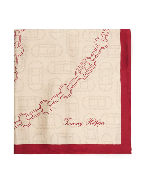 Tommy Hilfiger Tommy Hilfiger Шаль Chain Silk Large Scarf AW0AW18277 Червоний