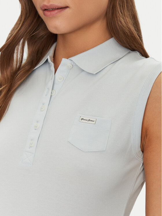 Guess Jeans Guess Jeans Polo marškinėliai W5GP24 KCYR1 Mėlyna Regular Fit
