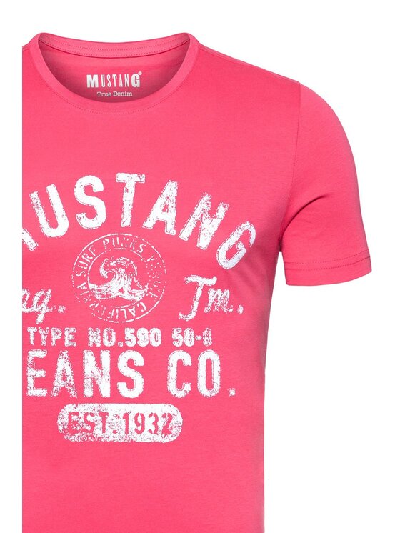 Mustang Mustang T-shirt PRINT TEE Rosa Regular Fit