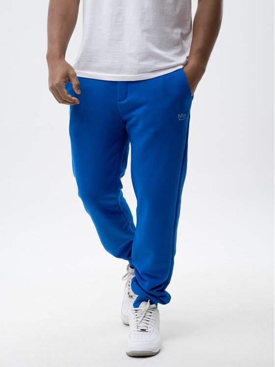 Jigga Wear Jigga Wear Spodnie dresowe Spodnie Dresowe Męskie Ciemne Niebieskie Jigga Wear Simple Crown M Niebieski Regular Fit
