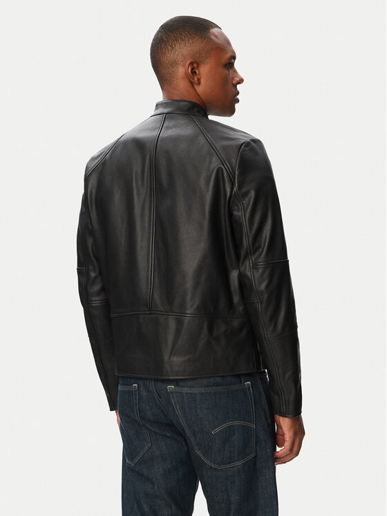 HUGO HUGO Lederjacke Likos 50564039 Schwarz Slim Fit