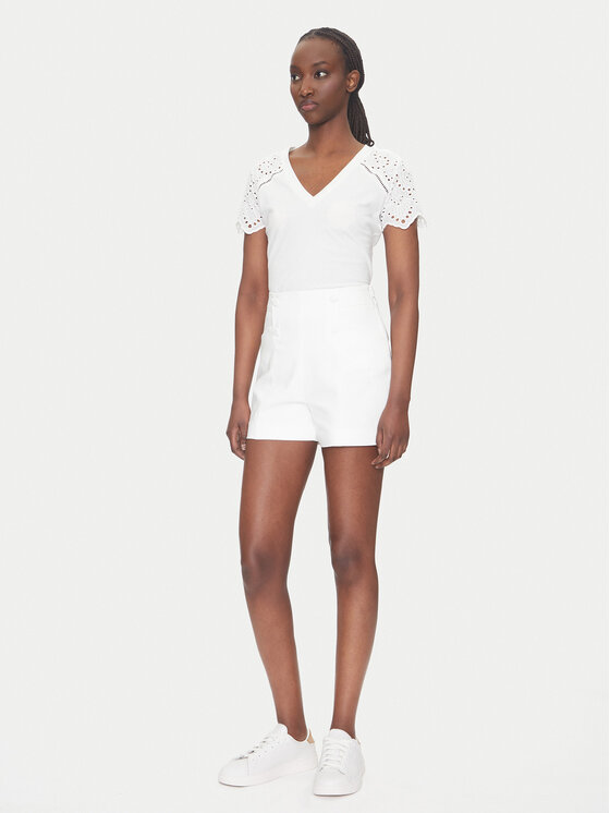 Morgan Morgan Pantaloncini di tessuto 251-SHEON Bianco Straight Fit