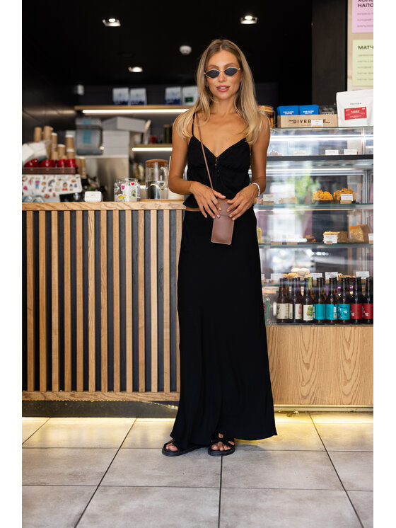 Hottie Hot Hottie Hot Komplet top i spódnica NUSA Czarny Slim Fit