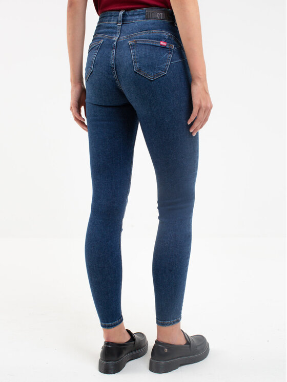 BIG STAR BIG STAR Jeansy MELINDA HIGH WAIST_517_190 Granatowy Curvy Fit