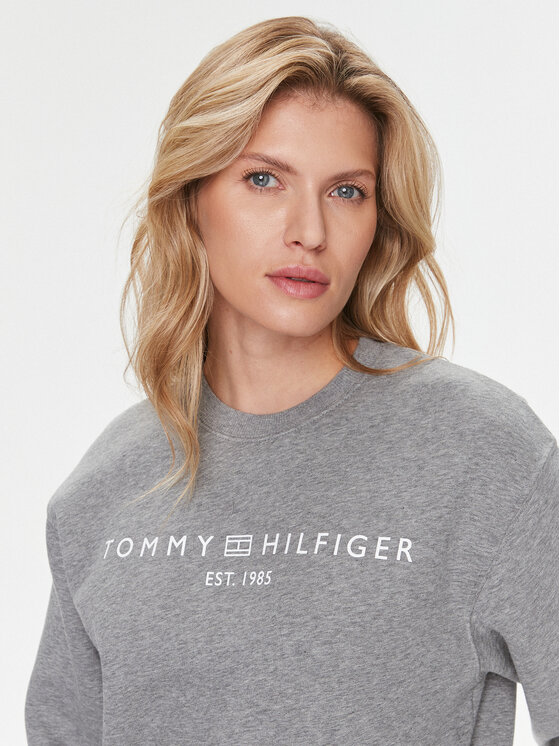 Tommy Hilfiger Tommy Hilfiger Bluză Logo WW0WW39791 Gri Regular Fit