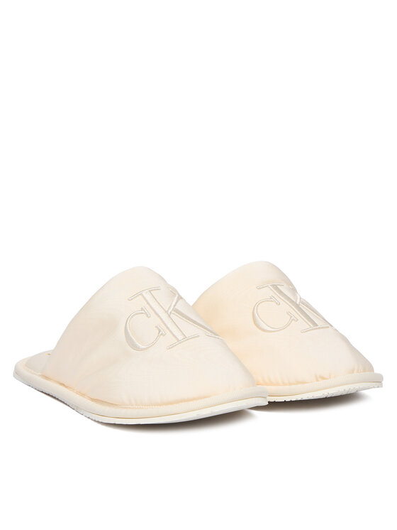 Calvin Klein Jeans Calvin Klein Jeans Bačkory Slipper Satin Moire YW0YW02053 Écru