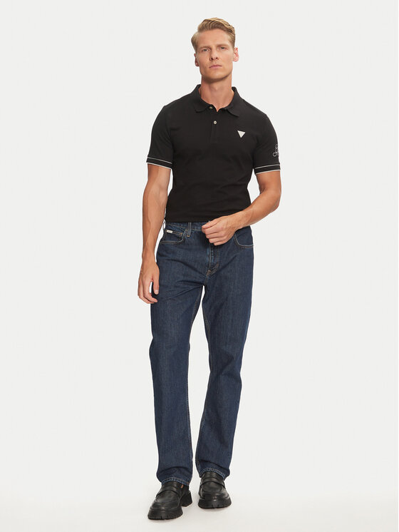 Guess Guess Polo majica M4BP60 K7O64 Črna Slim Fit