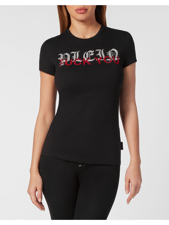 PHILIPP PLEIN PHILIPP PLEIN Tričko 19387 Čierna Skin Tight Fit