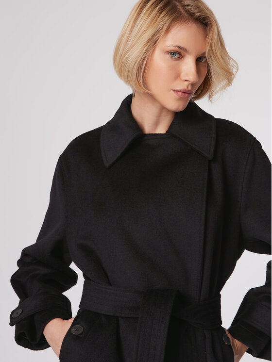 Simple Simple Átmeneti kabát PLD502-01 Fekete Relaxed Fit