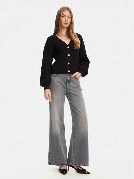 Guess Guess Kardigāns W5YR07 Z2ZK2 Melns Relaxed Fit