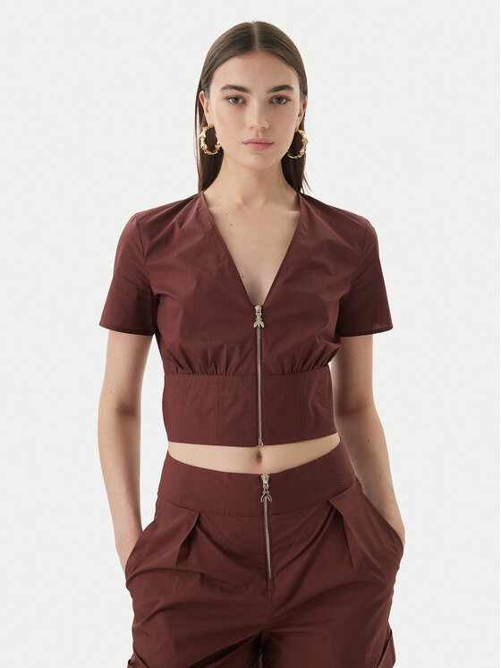 Patrizia Pepe Bluză 2C1672/A9B9-B887 Maro închis Regular Fit