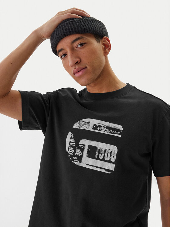 G-Star Raw G-Star Raw T-Shirt G Icon Graphic D28823-E385 Černá Regular Fit