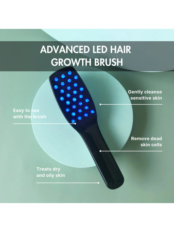 Erthskin London Erthskin London ZAAWANSOWANA SZCZOTKA DO WŁOSÓW LED Grzebień do masażu skóry głowy