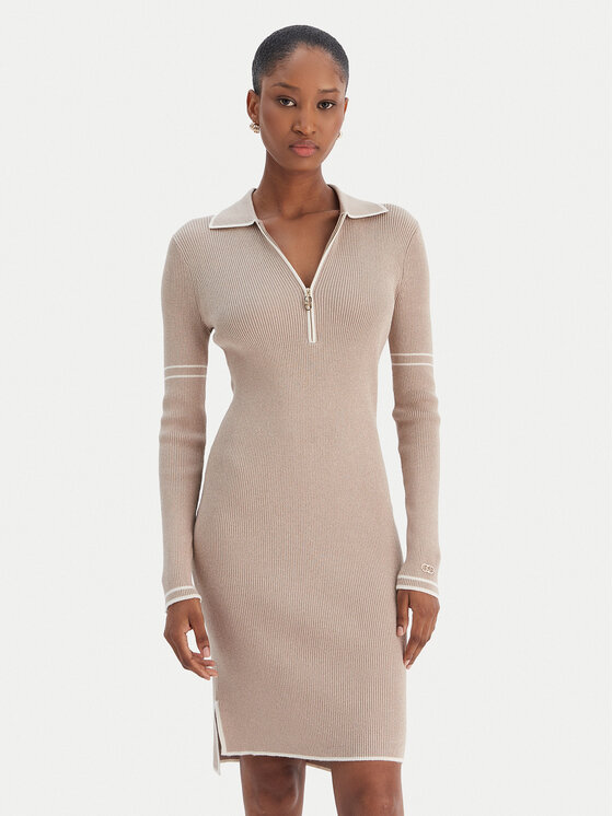 Liu Jo Sport Liu Jo Sport Strickkleid TF5028 MS49I Beige Regular Fit