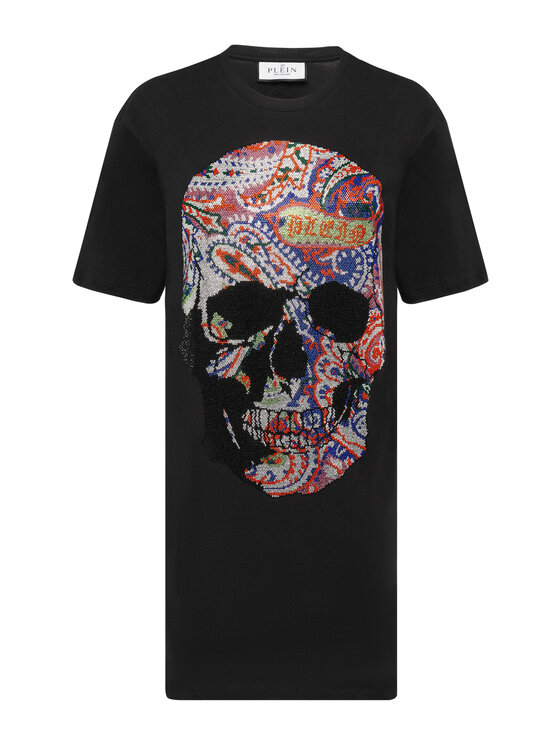 PHILIPP PLEIN PHILIPP PLEIN Sukienka codzienna 7077 Czarny Over Fit