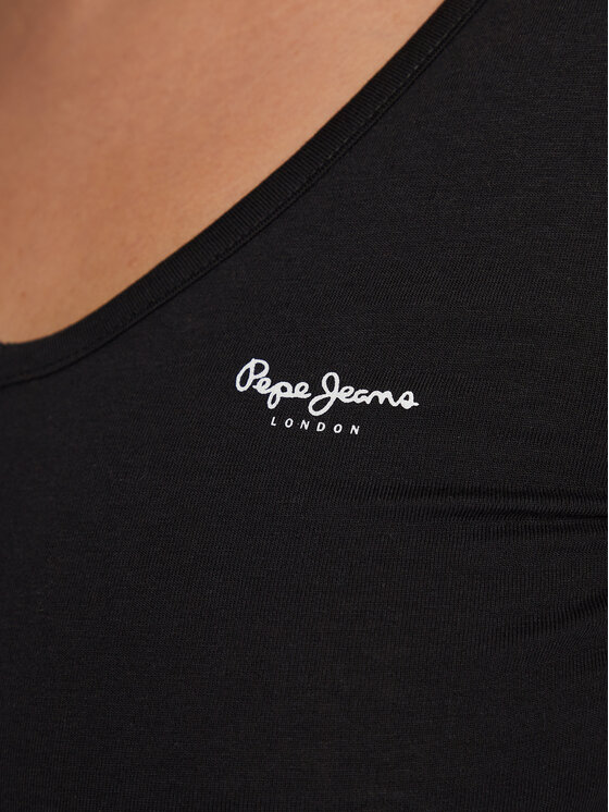 Pepe Jeans Pepe Jeans Μπλουζάκι Corine PL505306 Μαύρο Regular Fit