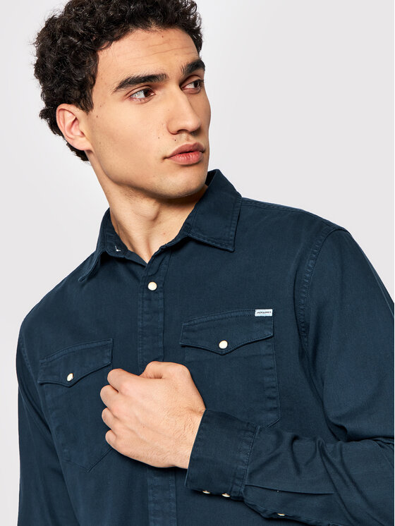 Jack&Jones Jack&Jones Košulja Sheridan 12138115 Tamnoplava Slim Fit