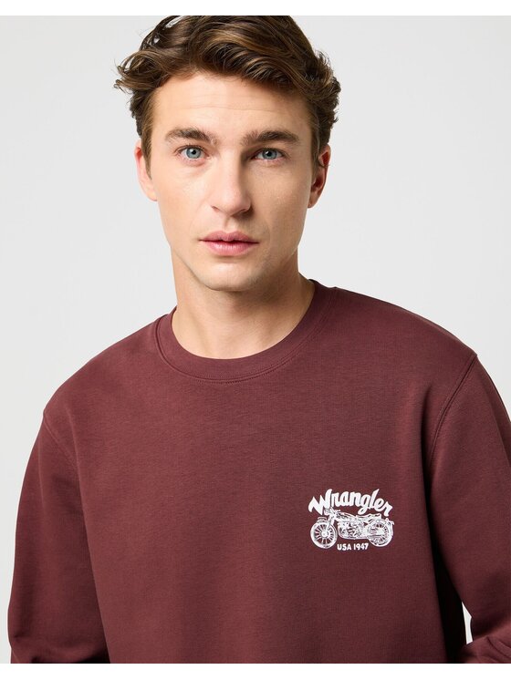 Wrangler Wrangler Felpa AMERICANA CREW Marrone Regular Fit