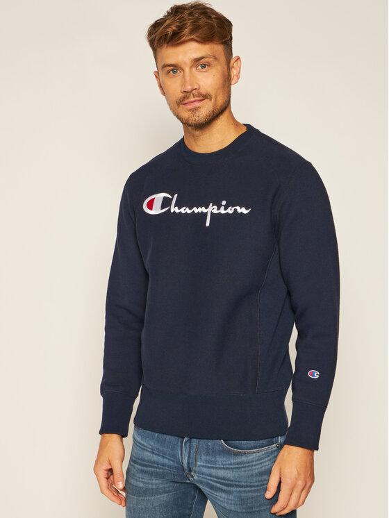 Champion Champion Džemperis Script Logo 215211 Tamsiai mėlyna Custom Fit